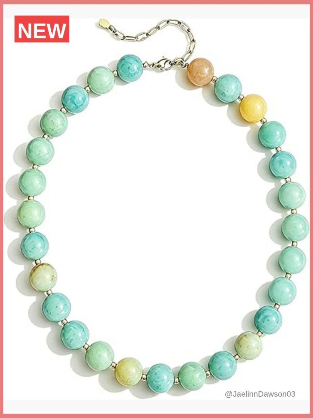 Natural Stone Beaded Choker Necklace Chunky Gemstone Handmade Boho Beach